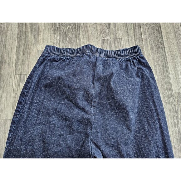 Faded Glory Pants Womens Small Blue Crop Wide Leg Pull On Casual Denim - Picture 3 of 11